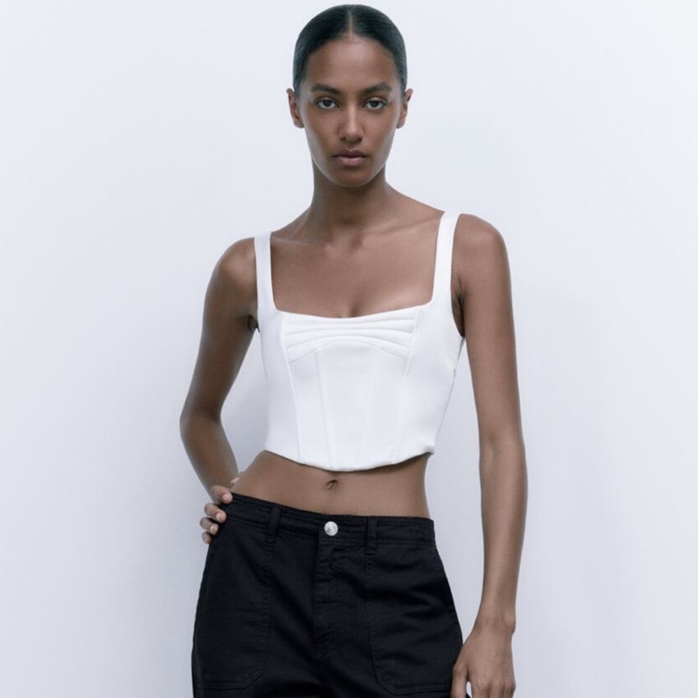 ZARA WHITE BUSTIER size small